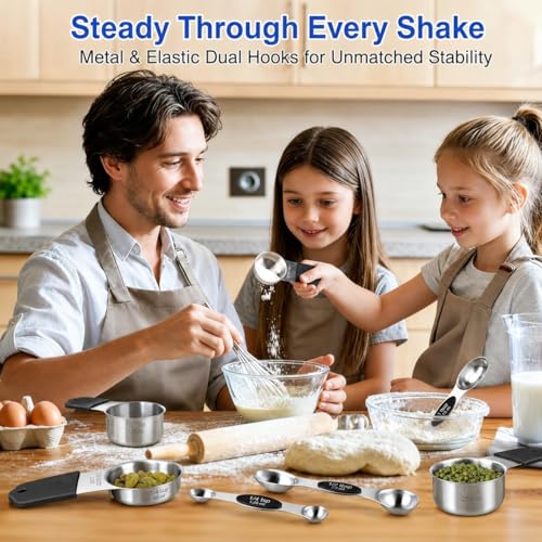 Magnetic Measuring Cups and Spoons Set (Black / Magnetic Measuring Cups and Spoons Set)