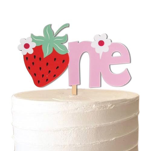 Strawberry Berry First Birthday Cake Topper