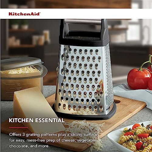 Gourmet 4 Sided Stainless Steel Box Grater with Detachable Storage Container