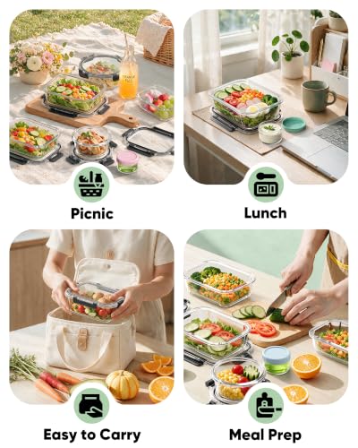 40 PCS Glass Food Storage Containers with Lids (40 PCS)