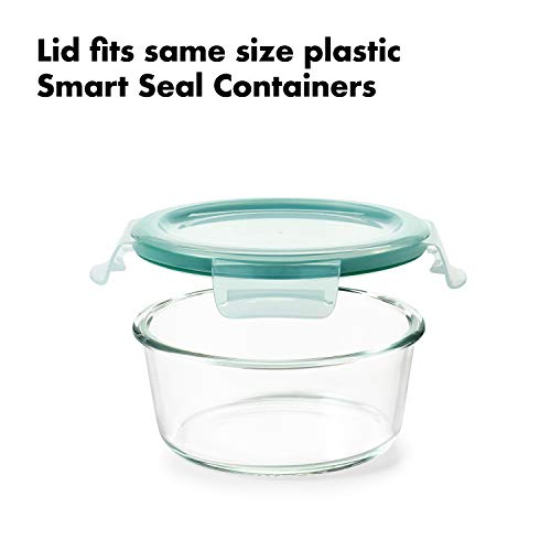 Good Grips 8 Piece Smart Seal Airtight Glass Round Container Set (Teal / 8 Piece Round Glass Set)