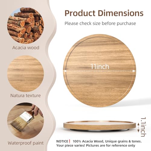 Acacia Wood Lazy Susan Organizer