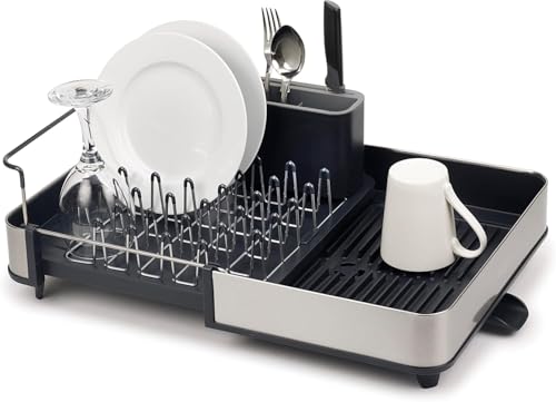 Extendable Dish Drying Rack with Dual Parts (1-tier / Gray)