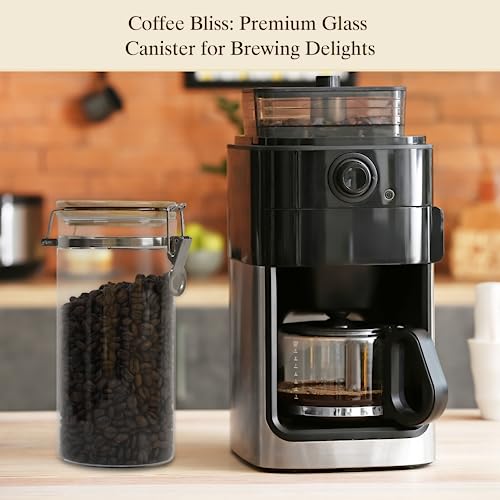 Glass Storage Jars Set Elegant Containers with Airtight Bamboo Lids