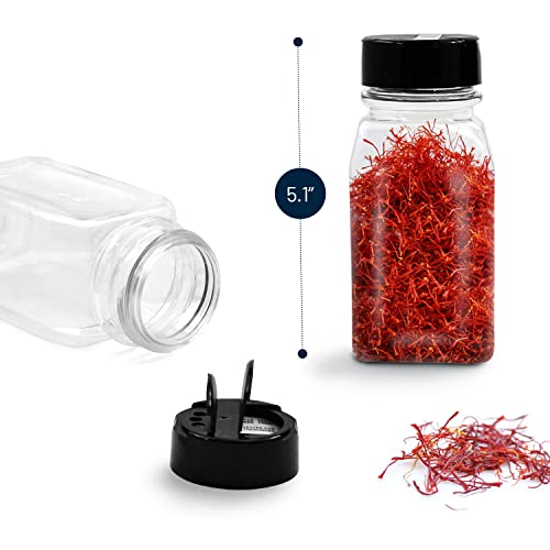 9.5 Oz Plastic Spice Jars with Black Cap
