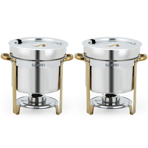 7QT Round Soup Chafer Sets of 2 (7QT-2 Pcs / Gold)