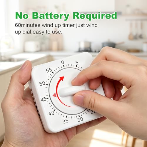 60 Minute Mechanical Kitchen Timer (White)