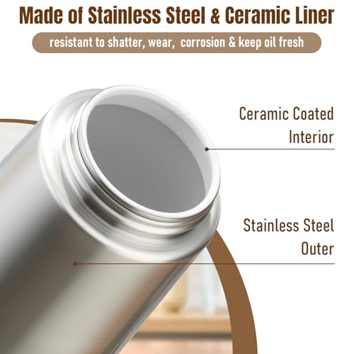Olive Oil Sprayer for Cooking (Stainless steel-Black)