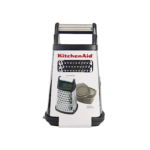 Gourmet 4 Sided Stainless Steel Box Grater with Detachable Storage Container