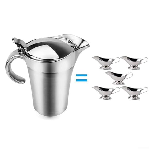 Double Wall Insulated Gravy Boat with Lid (750ML)