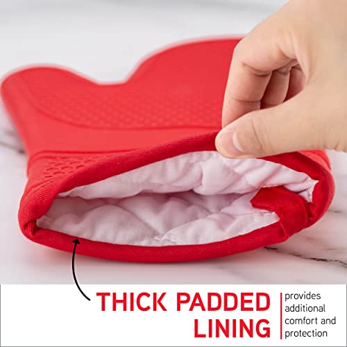 Silicone Oven Mitts (Red / Mitt Set)