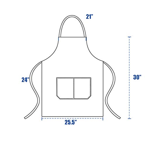 12 Pack Plain Bib Aprons with 2 Pockets