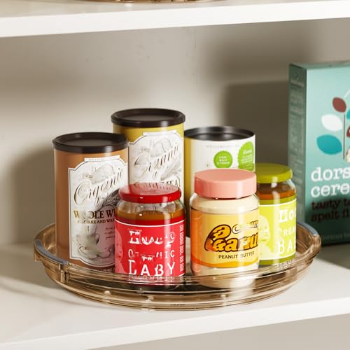 Lazy Susan Turntable Organizer for Cabinet Refrigerator Rotating Condiment Organizer for Fridge