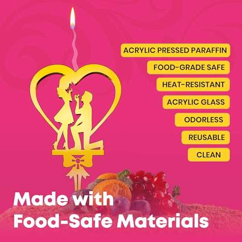 Phrases Candle Topper Gold Food Safe and Reusable Cake Decoration for Birthday Anniversary Wedding Party Elegant Celebration Topper with Custom Sayings for Kids and Adults