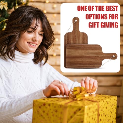 18 Pcs Cutting Board Bulk 15" x 7" Acacia Wood Chopping Board with Handle Wood Charcuterie Plank Engraving Serving Kitchen Planks for Wedding Housewarming Gift (15" X 7" / Acacia)