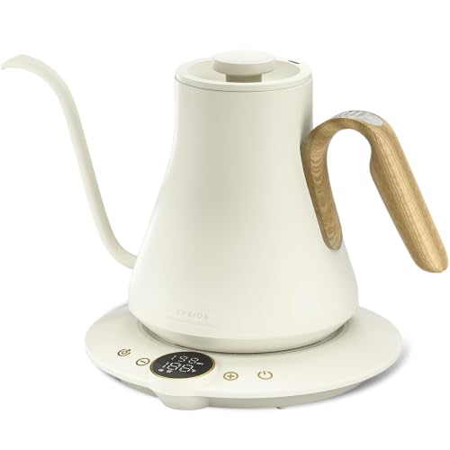 Gooseneck Electric Kettle with ±1℉ Temperature Control for Pour Over Coffee & Tea
