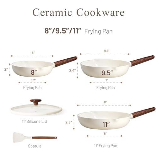 Nonstick Frying Pans Skillets (8"+9.5"+11")