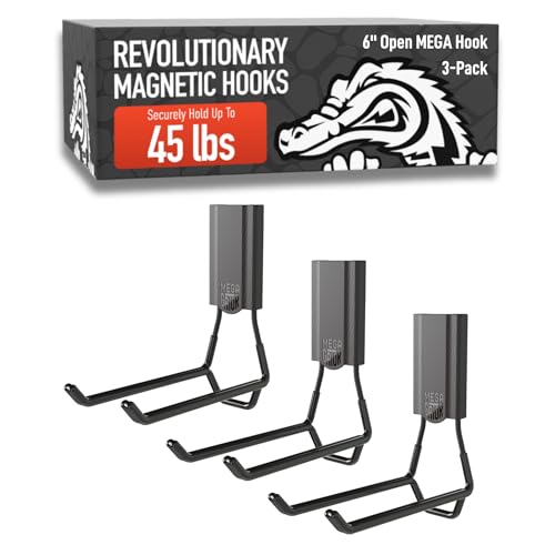 MEGA Hooks 45 lb Heavy Duty Magnetic Hooks for Steel Surfaces