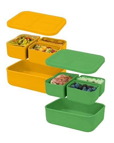 Platinum Silicone Bento Box with 3 Compartments