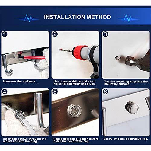 Coat＆Towel Hook Rack Wall Mounted