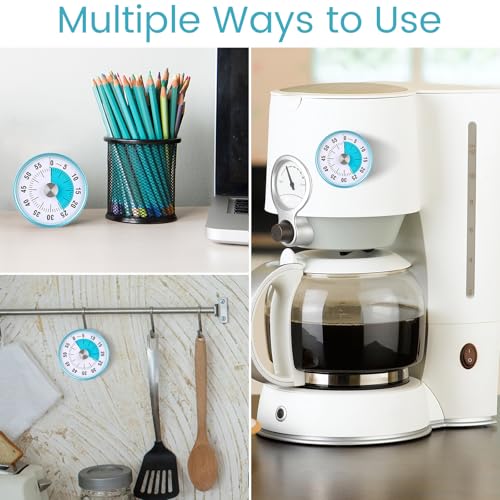 3 Pcs 60 Minute Magnetic Visual Timer Classroom Tool (Blue)