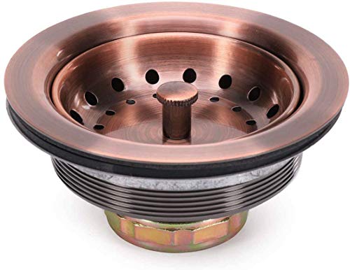 3-1/2 Inch Kitchen Sink Drain Assembly with Strainer Basket/Stopper, all Stainless Steel Durable and Rustproof