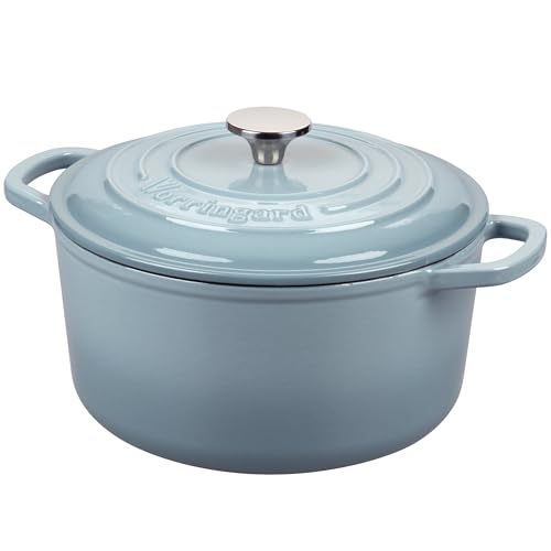 Enameled Cast Iron Dutch Oven Pot with Lid (6 QT / Sea salt)