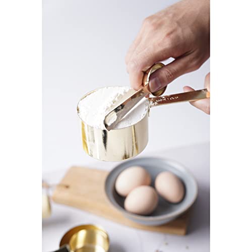 16 Pcs Stainless Steel Measuring Cups & Spoons Set (C - Gold / 16pcs)