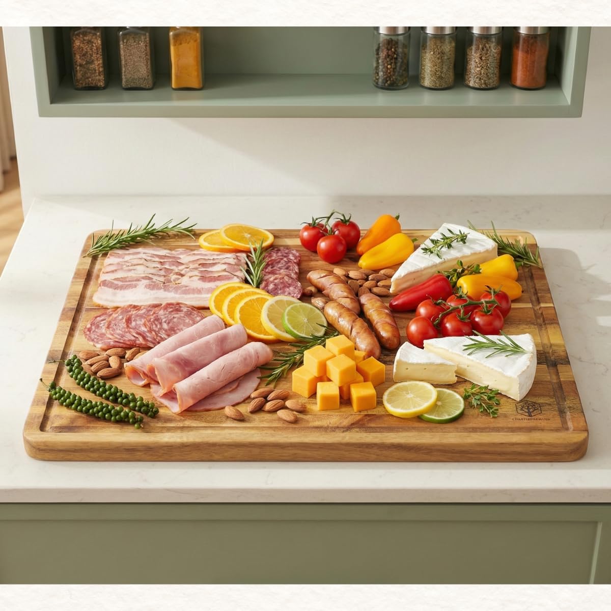 Acacia Wood Cutting Boards for Kitchen (Edge Grain / 15"L x 10"W)