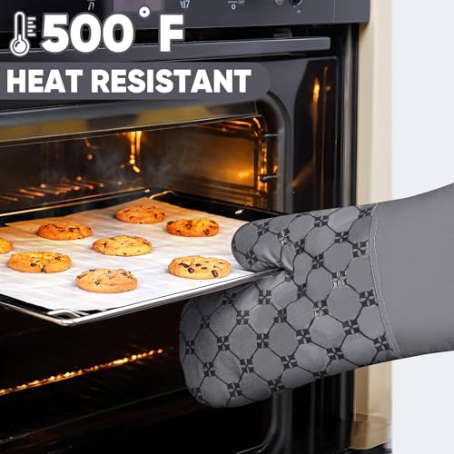 Oven Mitts Kitchen Towels Dishcloths with Pot Holders Sets 12PCS (Gray)