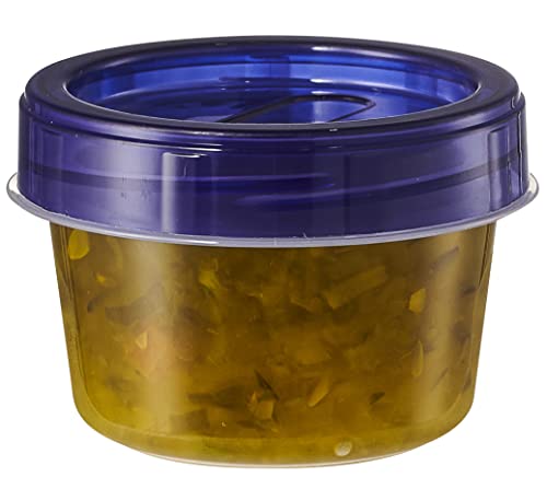 Twist Cap Food Storage Containers with Blue Screw on Lid