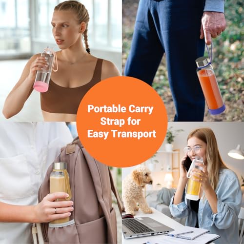 18 oz Glass Water Bottles With Lids