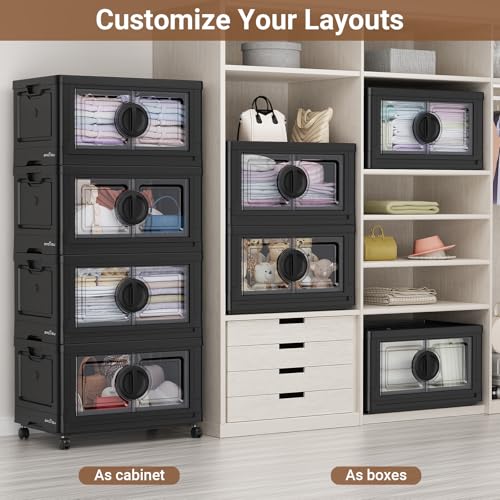 Lockable Stackable Storage Bins with Lids