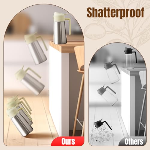 Stainless Steel Oil Dispenser Bottle (Stainless steel-White)