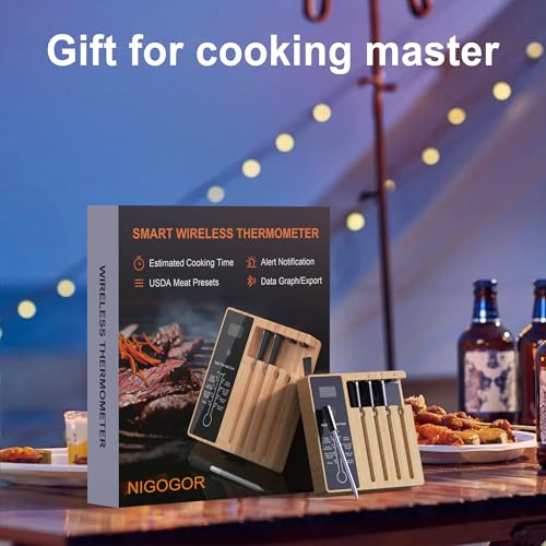 Smart Wireless Meat Thermometer with Thinnest Probe