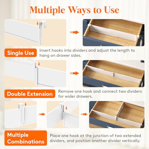 Hanging Kitchen Drawer Dividers 3.1" High