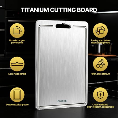3 Piece Titanium Cutting Board Set with Juice Groove for Kitchen (Gray / 17.32x11.8in)