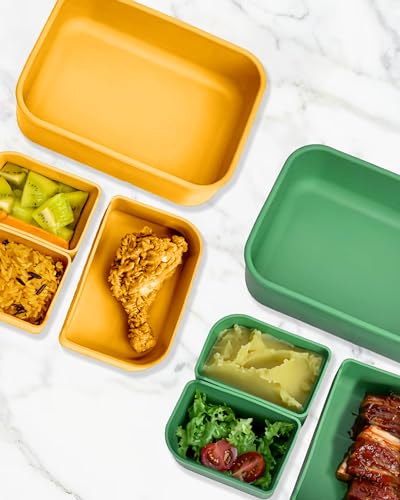 Platinum Silicone Bento Box with 3 Compartments