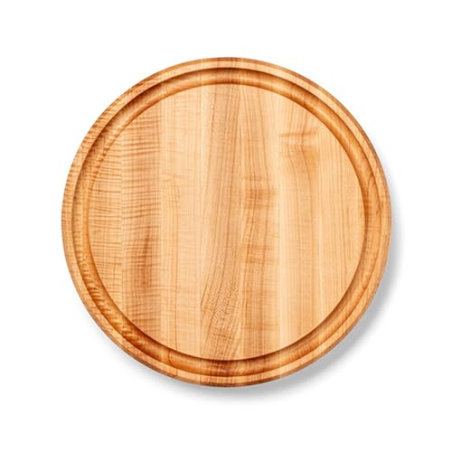 Block CB1051 1M1515175 Maple Wood Round Cutting Board with Juice Groove (Honey Blonde / 15"L x 15"W)