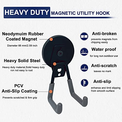 4 Pack Heavy Duty Large Garage Magnet Hooks