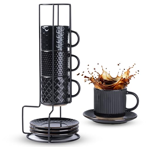 Stackable Coffee Mugs Set of 4