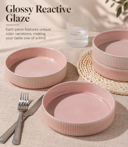 Pasta Bowls Set 7.5” Stoneware Dinner & Salad Bowls