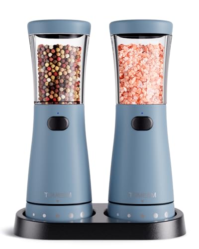 Electric Salt and Pepper Grinder Set with Storage Base