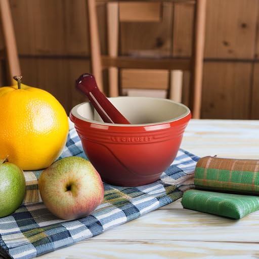 Stoneware Mortar and Pestle Set (Cerise)