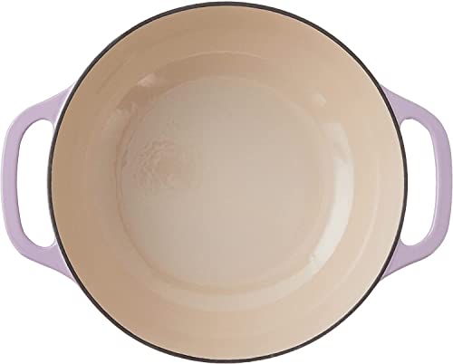 7.5 Quart Enameled Cast Iron Oval Dutch Oven with Lid (Lilac)