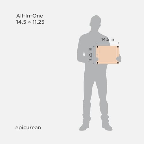 All-In-One Cutting Board with Non-Slip Feet and Juice Groove, 14.5" × 11.25", Natural/Black (14.5"L x 11.3"W / Natural/Black)