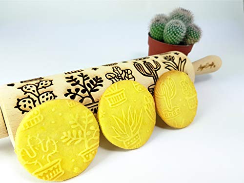 Embossed Rolling Pin. Dough Roller for Embossed Cookies and Pottery by Algis Crafts