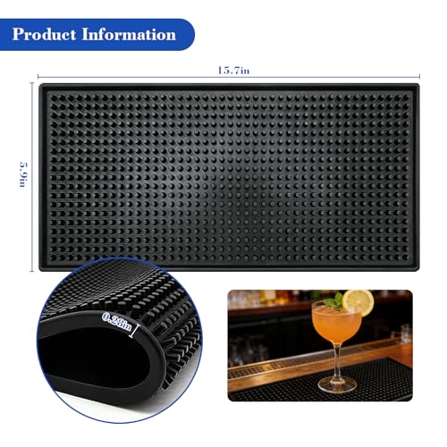 Bar Mat Bar Drink Mat for Countertop and Table Top 4PCS16 x 6" (16" x 6")
