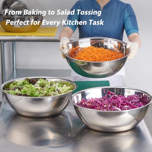 3 Piece Stainless Steel Mixing Bowls Set (Set of 3)