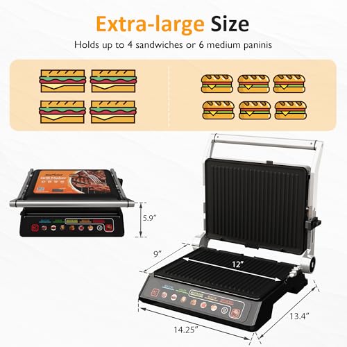 Electric Panini Press Griddle